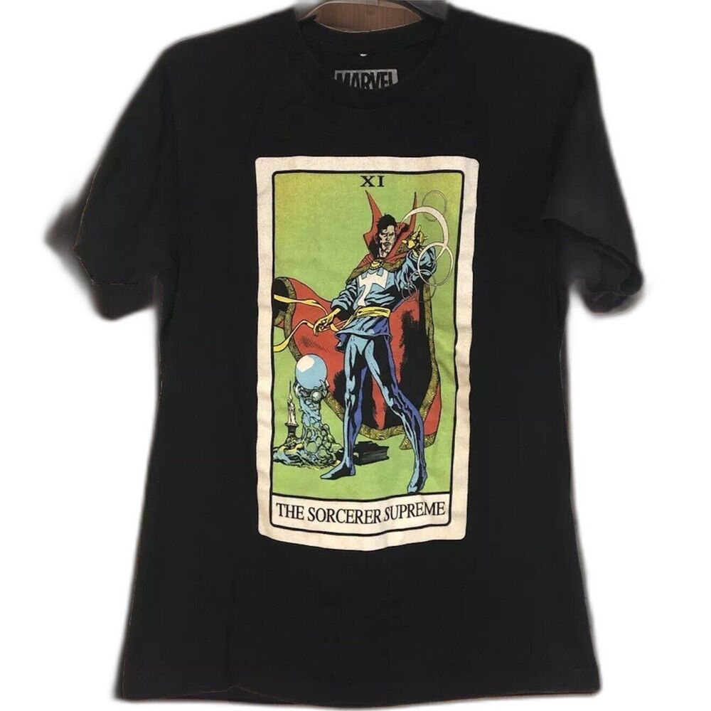 Marvel Doctor Strange Shirt Mens Medium Tarot Card Graphic The Sorcerer Supreme